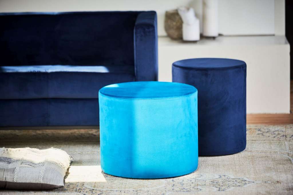 Jan Kurtz - Rondo Pouf - unkelblau - indoor