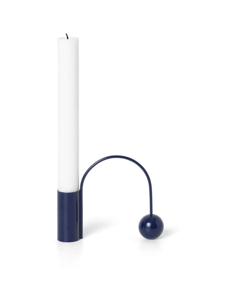 ferm LIVING - Balance Kerzenhalter - blau - indoor