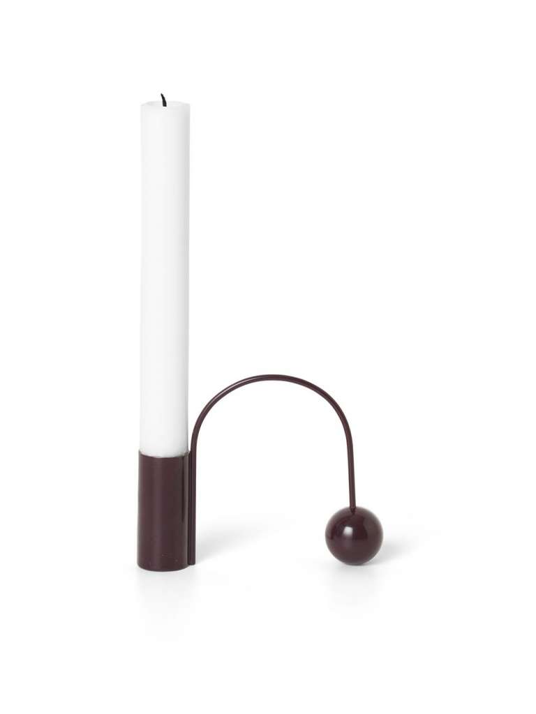 ferm LIVING - Balance Kerzenhalter - Aubergine - indoor