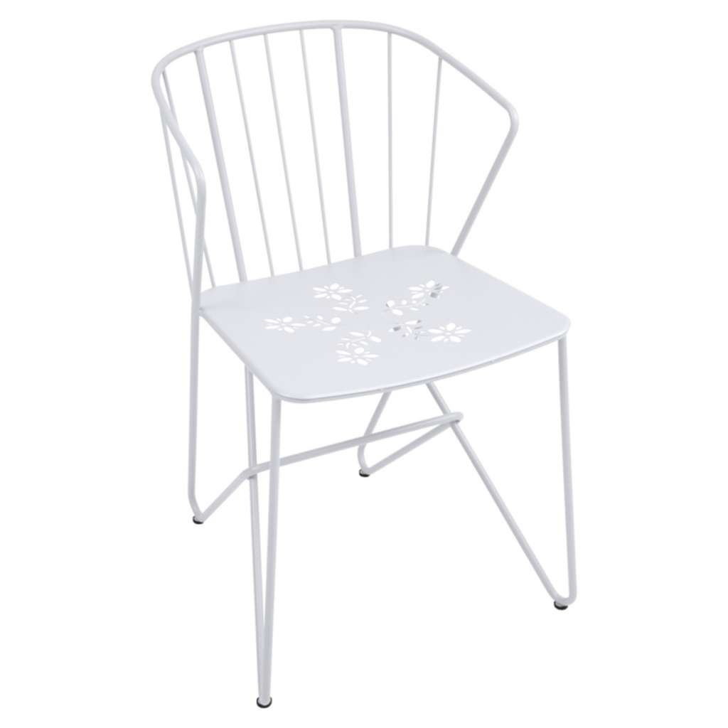 Fermob - Flower Stuhl perforiert - 01 Baumwollweiss - outdoor