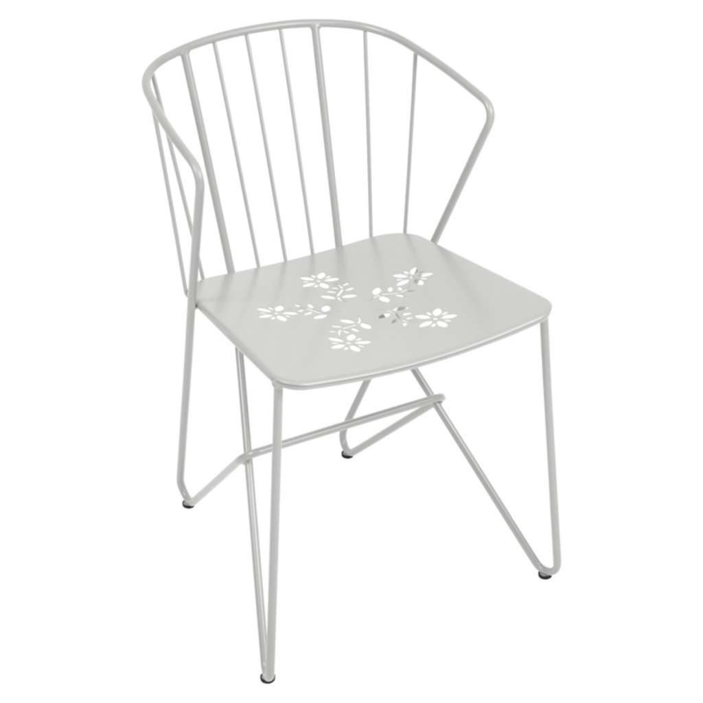 Fermob - Flower Stuhl perforiert - 38 Metallgrau - outdoor