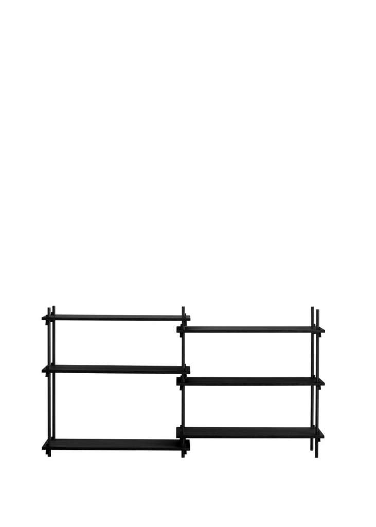 Moebe - Shelving System - Low Double - Eiche schwarz gebeiz - indoor