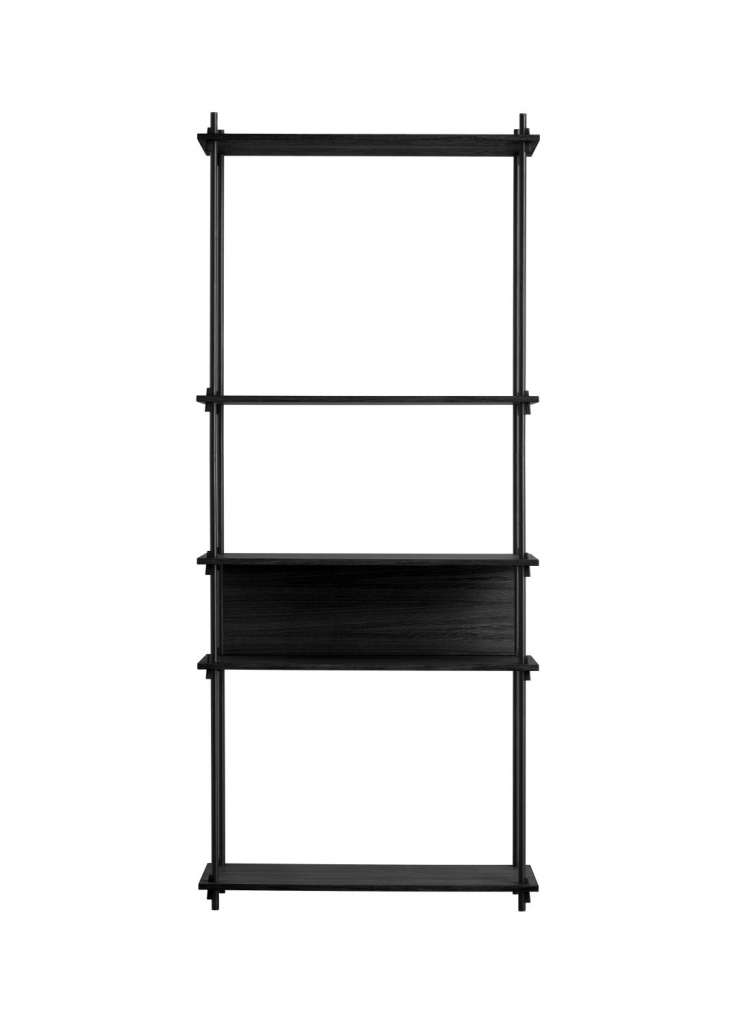 Moebe - Shelving System - Tall Single - Eiche schwarz gebeiz - indoor