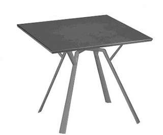 Fast by Weishäupl - Radice Quadra Tisch - quadratisch - 90 x90 - grau-metallic - indoor