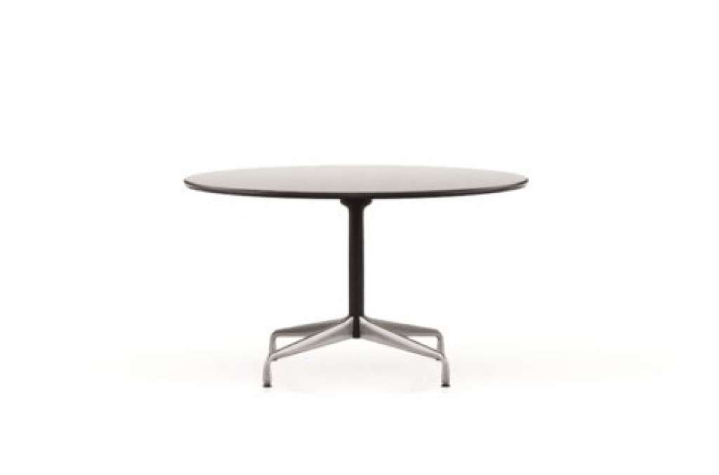 Vitra - Eames Segmented Table Dining rund Ø130 cm - HPL weiß, Kunstoffkante schwarz - indoor