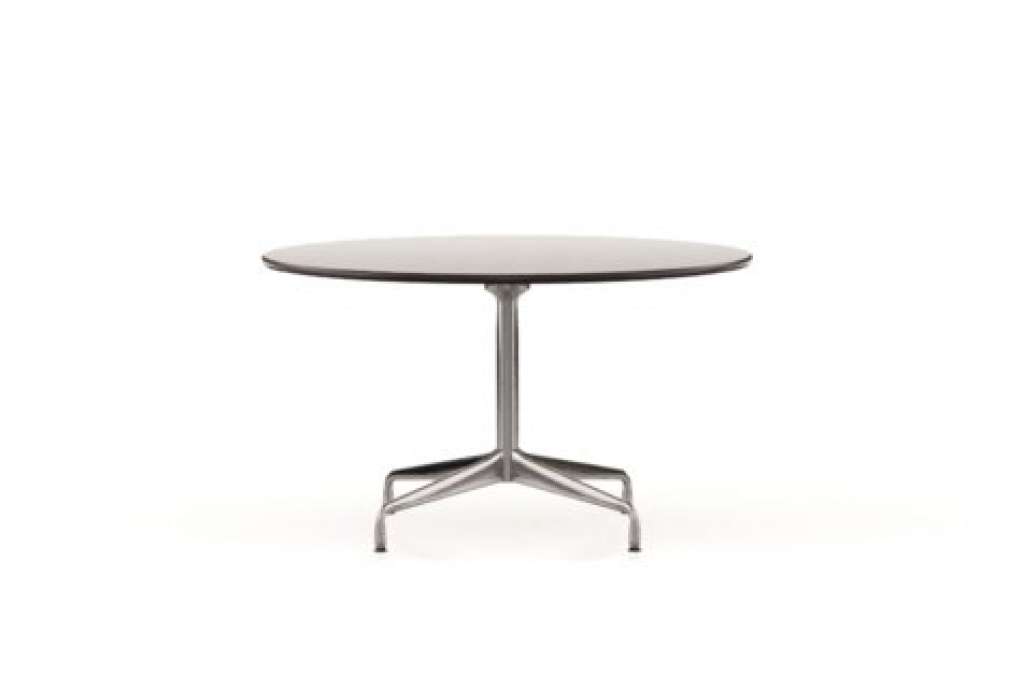 Vitra - Eames Segmented Table Dining rund Ø130 cm - HPL weiß, Kunstoffkante schwarz - indoor