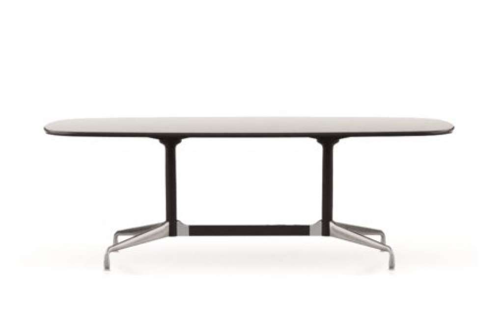 Vitra - Eames Segmented Table Meeting Bootsform - HPL weiß, Kunstoffkante schwarz - indoor