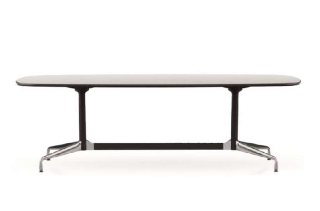 Vitra - Eames Segmented Table Meeting Bootsform - HPL weiß, Kunstoffkante schwarz - indoor