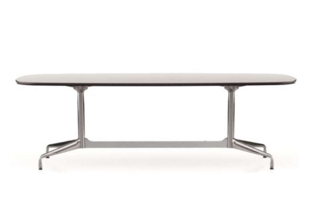 Vitra - Eames Segmented Table Meeting Bootsform - HPL weiß, Kunstoffkante schwarz - indoor