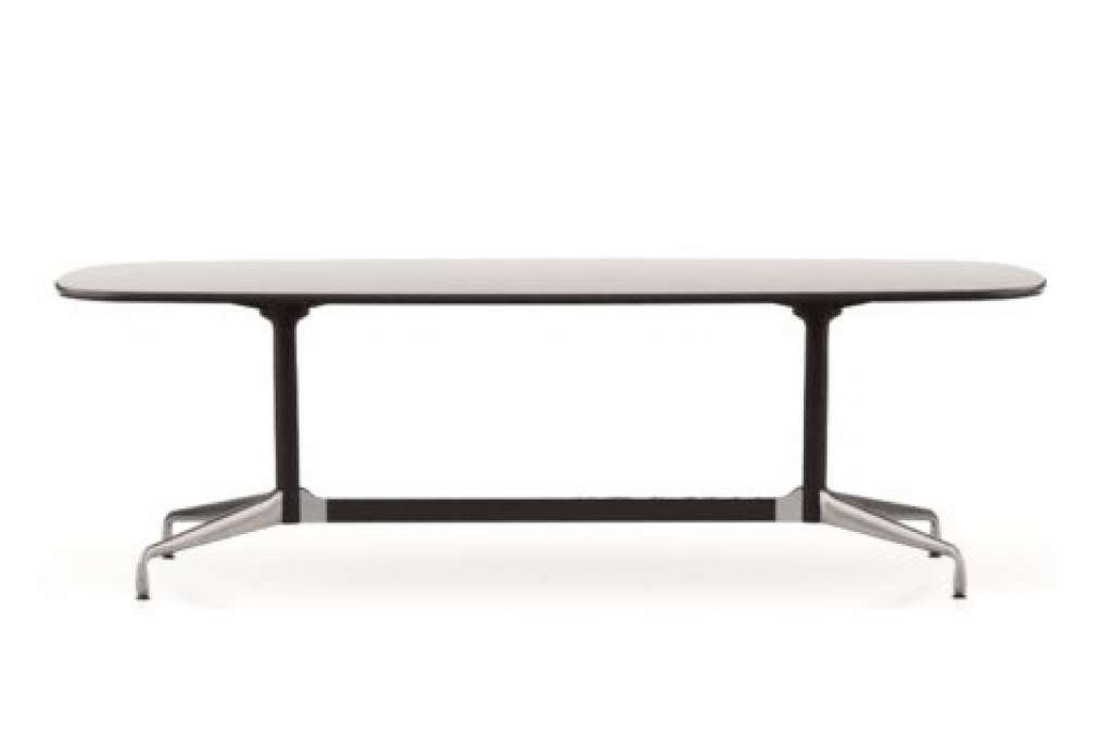 Vitra - Eames Segmented Table Dining Bootsform - HPL weiß, Kunstoffkante schwarz - indoor