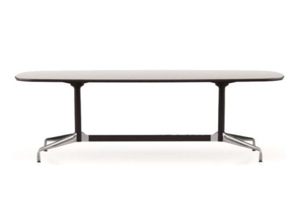 Vitra - Eames Segmented Table Dining Bootsform - HPL weiß, Kunstoffkante schwarz - indoor