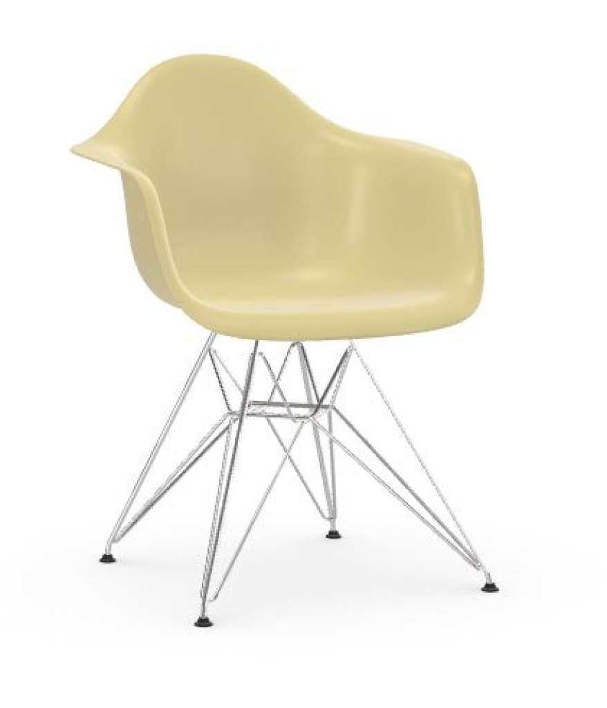 Vitra - Eames Fiberglass Chair DAR - glanzchrom - 01 Eames Parchment - indoor