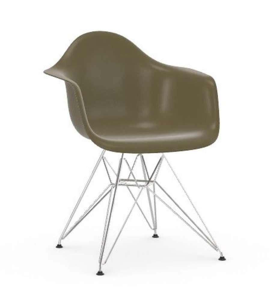 Vitra - Eames Fiberglass Chair DAR - glanzchrom - 06 Eames Raw Umber - indoor
