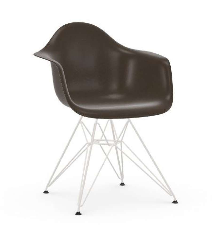 Vitra - Eames Fiberglass Chair DAR - weiss pulverbeschichtet - 04 Eames Elephant Hide Grey - indoor
