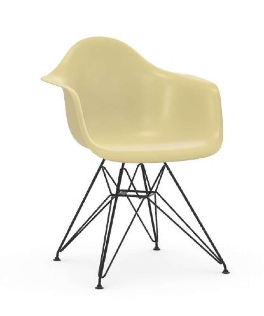 Vitra - Eames Fiberglass Chair DAR - basic dark pulverbeschichtet - 01 Eames Parchment - indoor