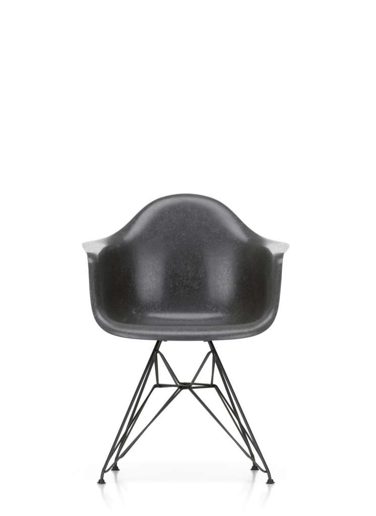 Vitra - Eames Fiberglass Chair DAR - basic dark pulverbeschichtet - 04 Eames Elephant Hide Grey - indoor
