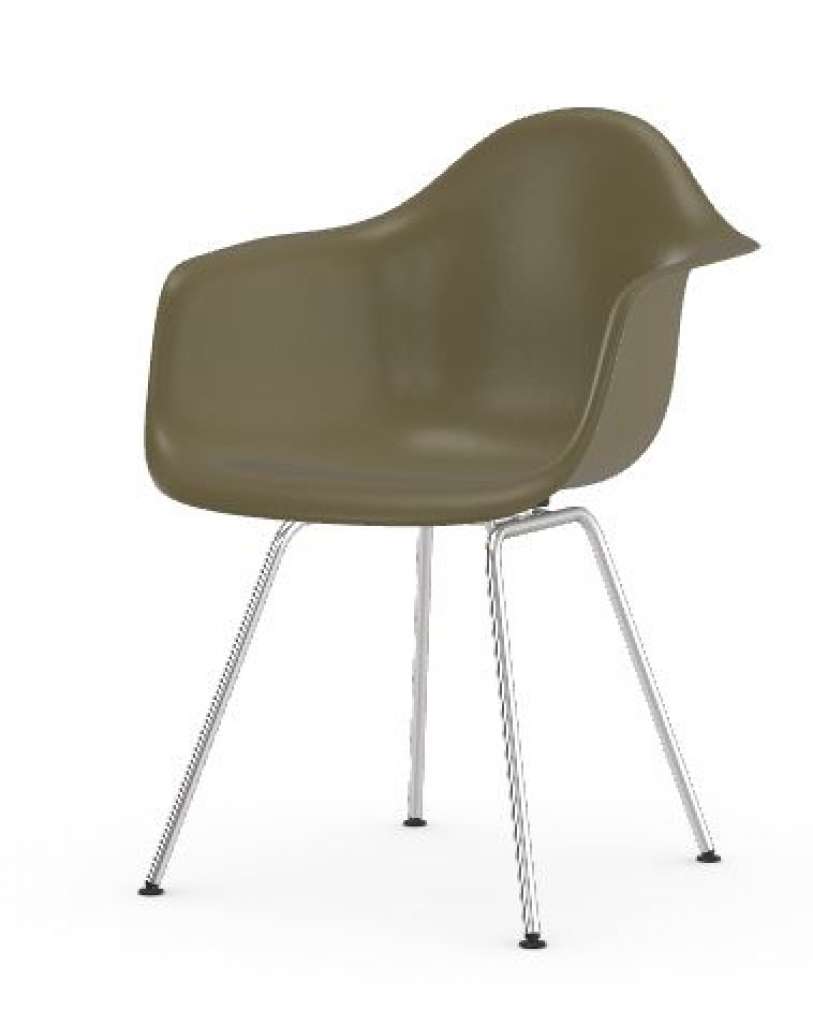 Vitra - Eames Fiberglass Chair DAX - verchromt - 06 Eames Raw Umber - indoor