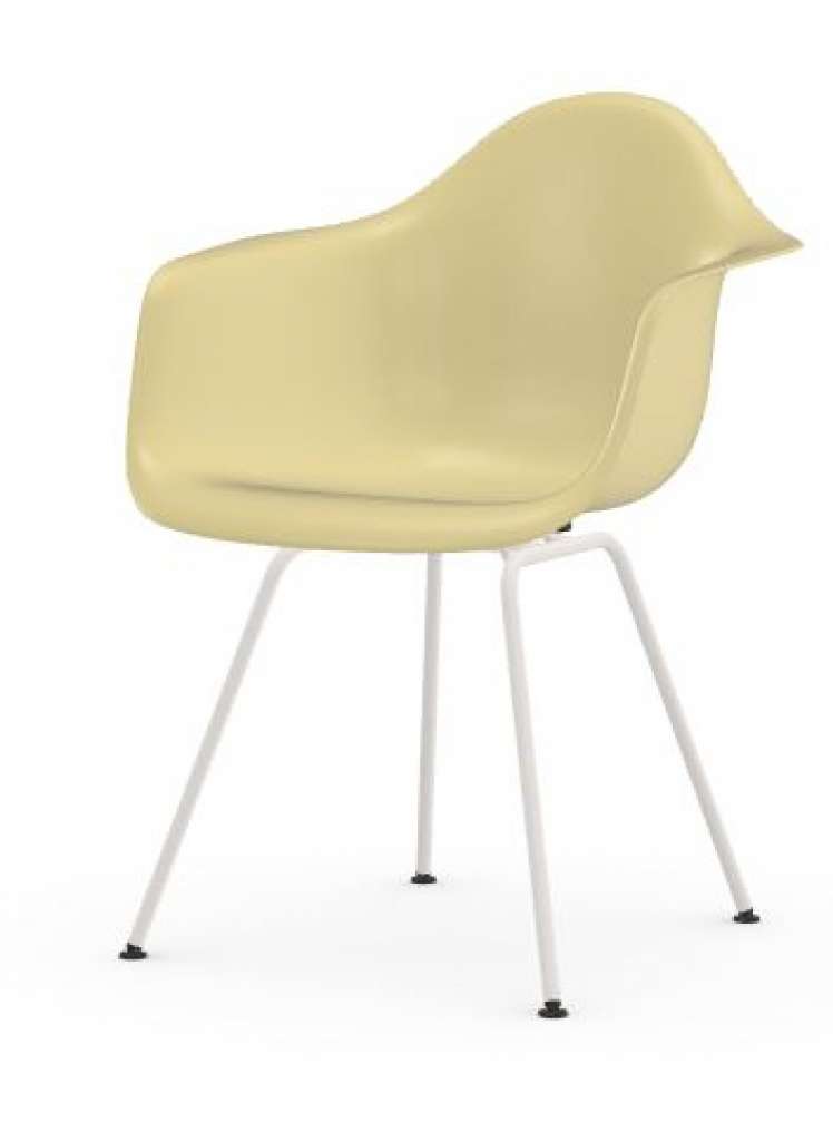 Vitra - Eames Fiberglass Chair DAX - weiss pulverbeschichtet - 01 Eames Parchment - indoor