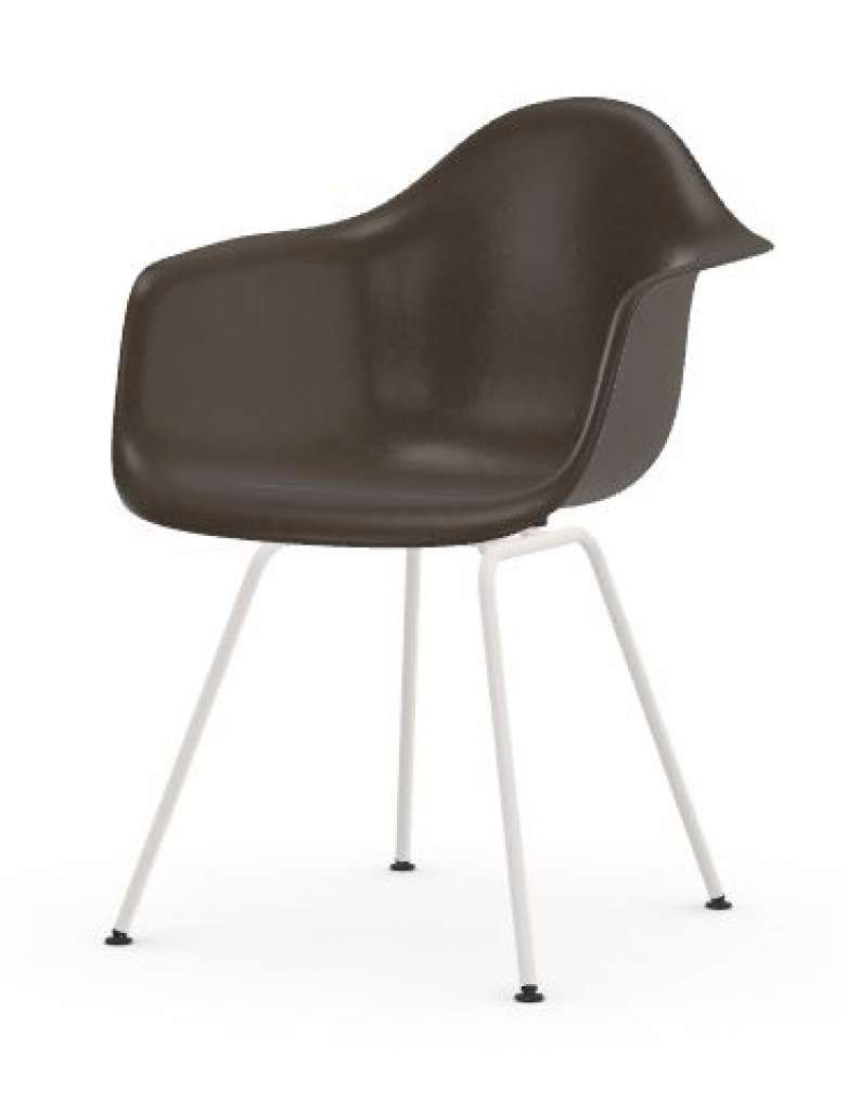 Vitra - Eames Fiberglass Chair DAX - weiss pulverbeschichtet - 04 Eames Elephant Hide Grey - indoor