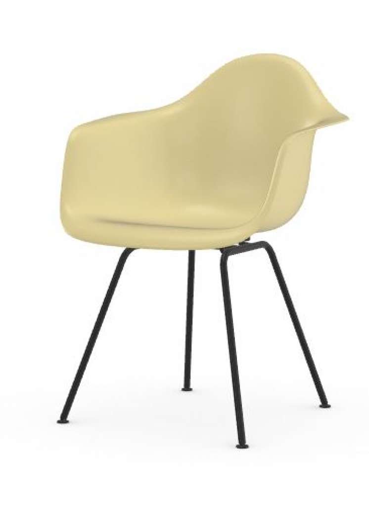 Vitra - Eames Fiberglass Chair DAX - basic dark pulverbeschichtet - 01 Eames Parchment - indoor
