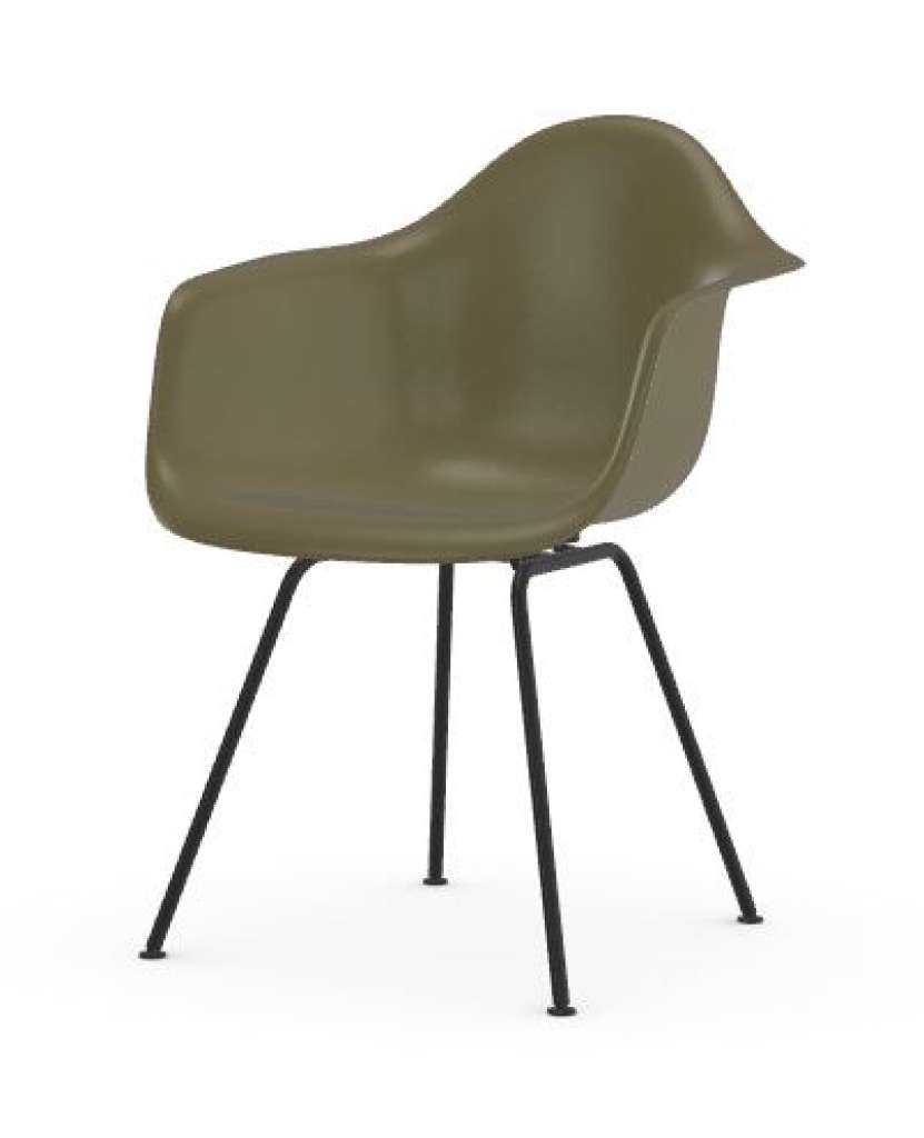 Vitra - Eames Fiberglass Chair DAX - basic dark pulverbeschichtet - 06 Eames Raw Umber - indoor