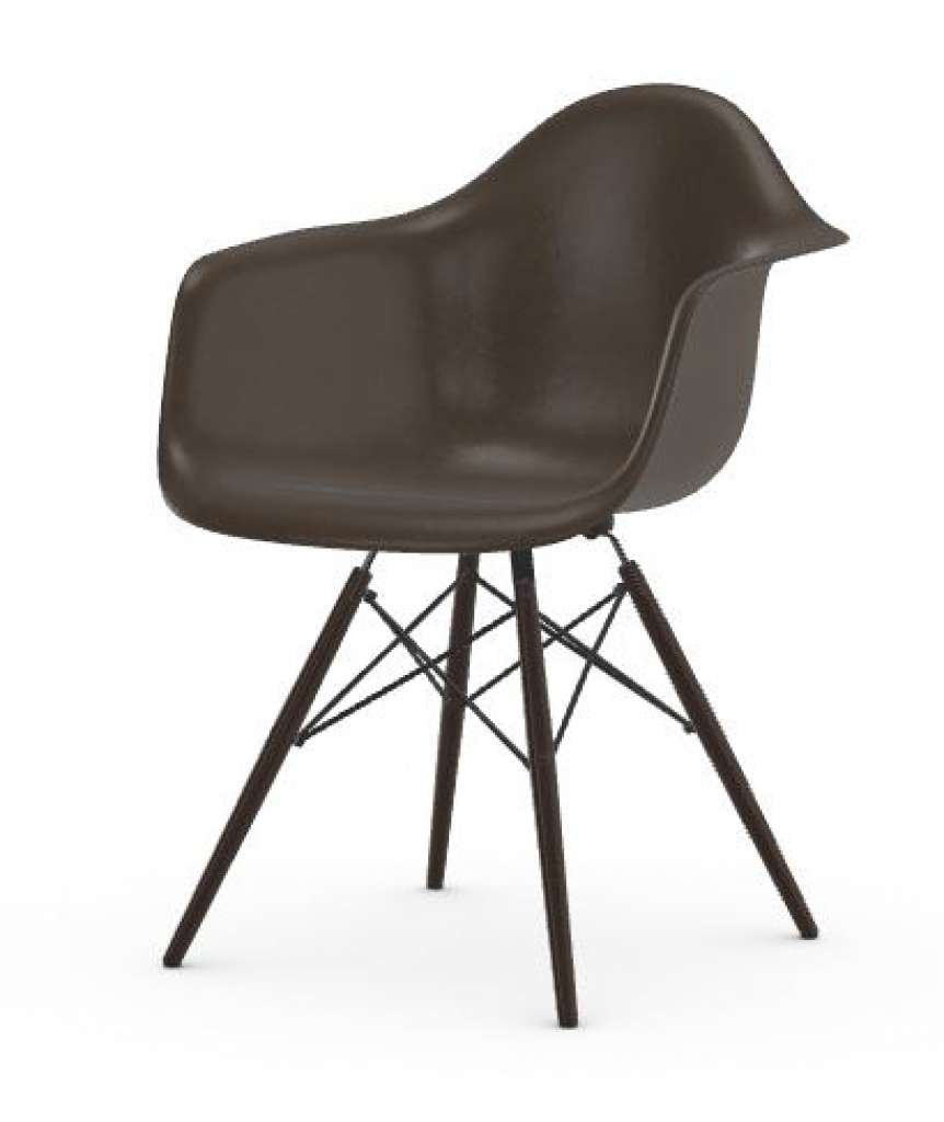 Vitra - Eames Fiberglass Chair DAW - Ahorn schwarz - 04 Eames Elephant Hide Grey - indoor