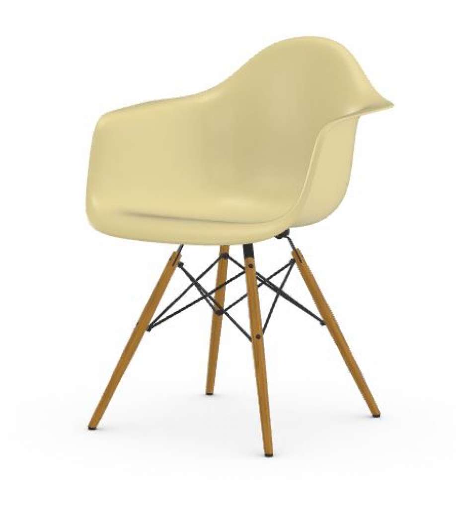 Vitra - Eames Fiberglass Chair DAW - Esche honigfarben - 01 Eames Parchment - indoor