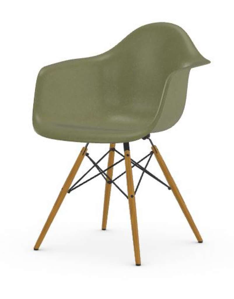 Vitra - Eames Fiberglass Chair DAW - Esche honigfarben - 05 Eames Sea Foam Green - indoor