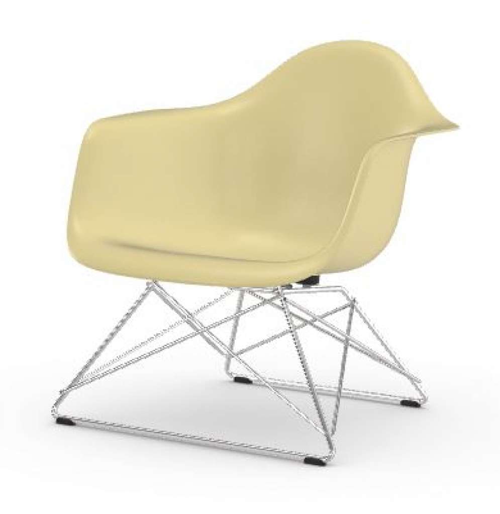 Vitra - Eames Fiberglass Chair LAR - verchromt - 01 Eames Parchment - indoor