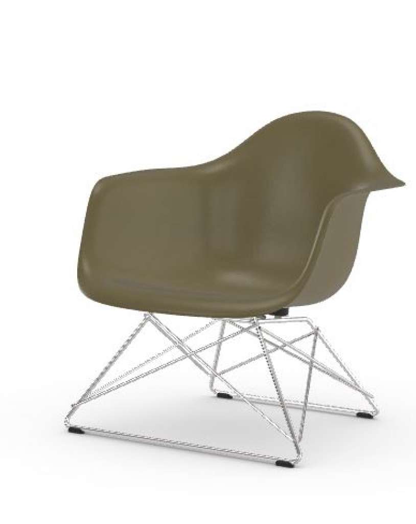 Vitra - Eames Fiberglass Chair LAR - verchromt - 06 Eames Raw Umber - indoor