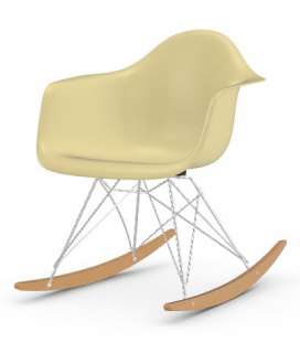 Vitra - Eames Fiberglass Chair RAR -glanzchrom - Ahorn gelblich - 01 Eames Parchment - indoor