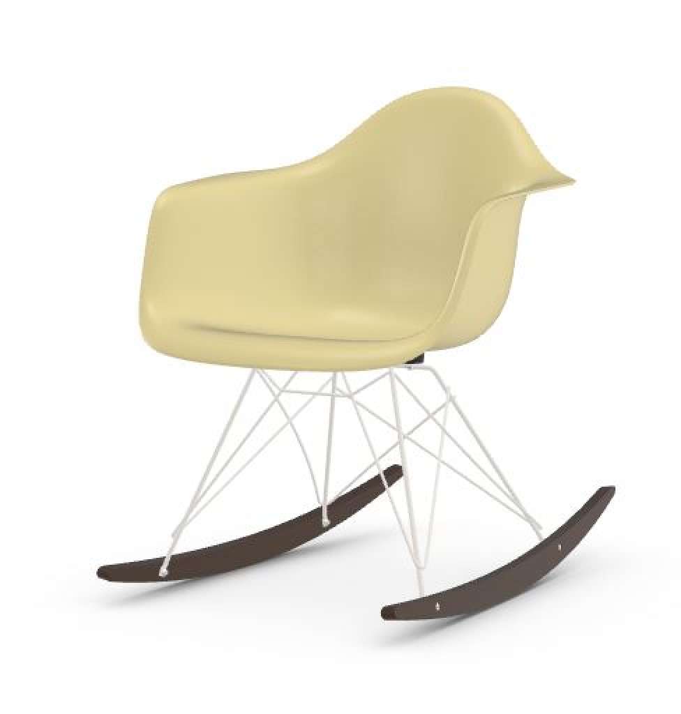 Vitra - Eames Fiberglass Chair RAR -weiss - Ahorn dunkel - 01 Eames Parchment - indoor