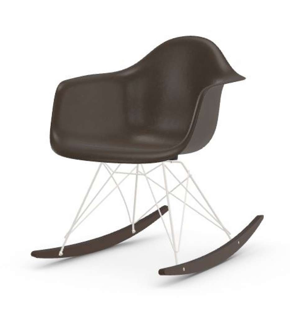 Vitra - Eames Fiberglass Chair RAR -weiss - Ahorn dunkel - 04 Eames Elephant Hide Grey - indoor
