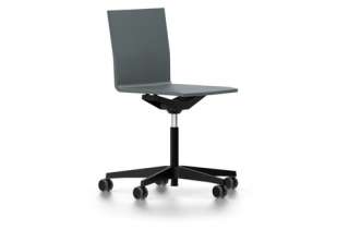 Vitra - .04 Bürostuhl - ohne Armlehne - Gestell schwarz - Rollen weich gebremst für harte Böden - dunkelgrau - indoor