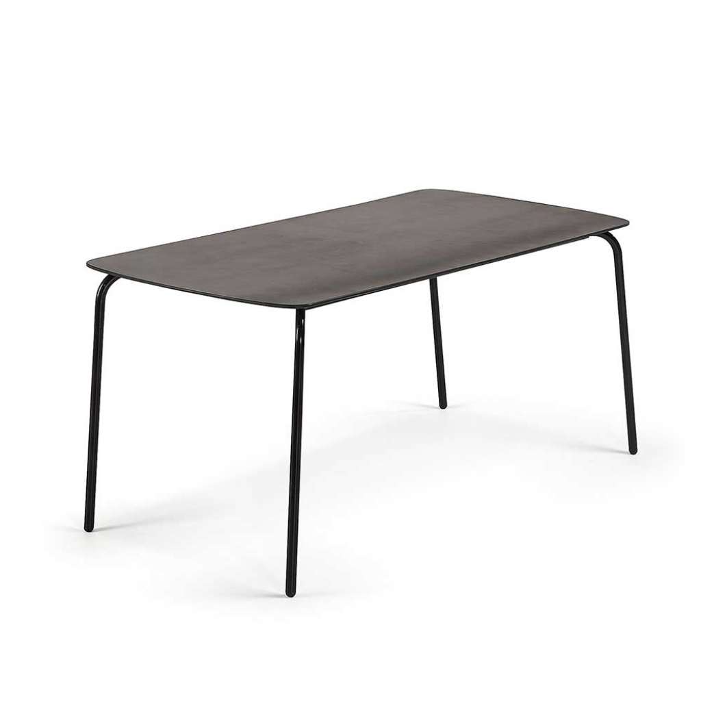 Industriedesign Tisch in Schwarz Leichtbetonplatte