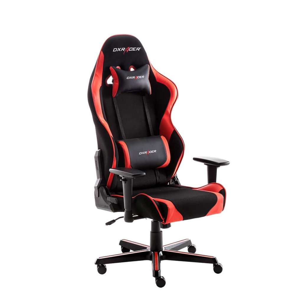 Computerstuhl in Schwarz und Rot Lendenwirbelstütze