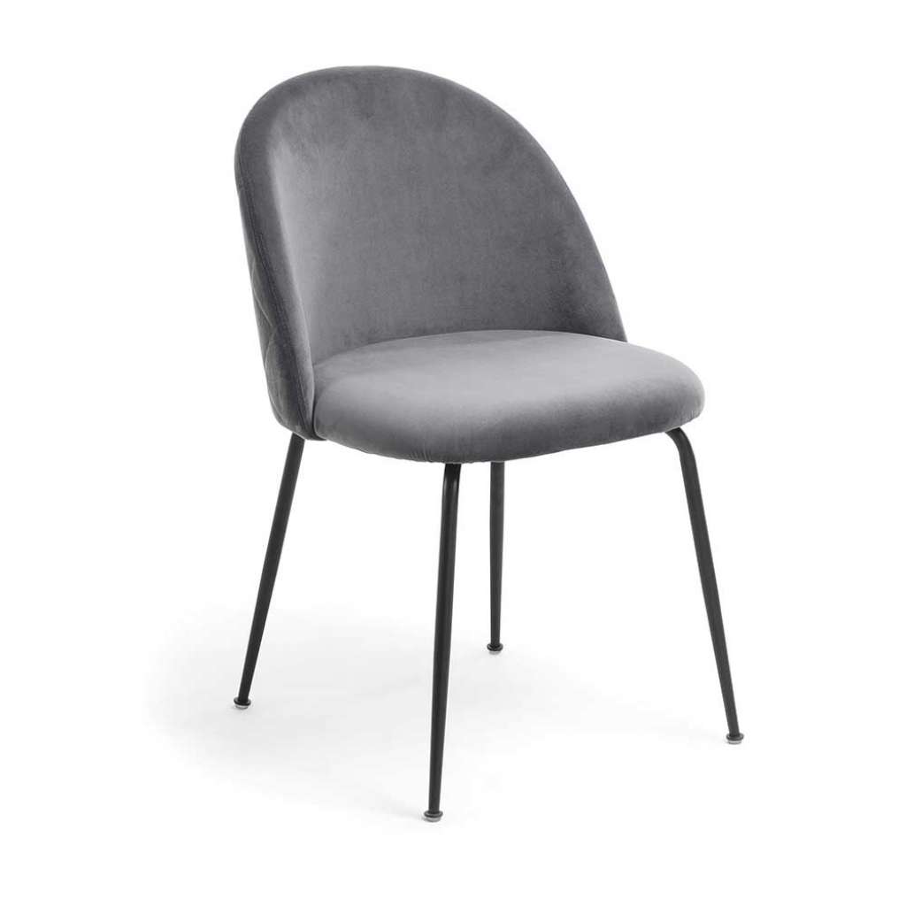 Retro Stühle in Grau Samt 48 cm Sitzhöhe (2er Set)
