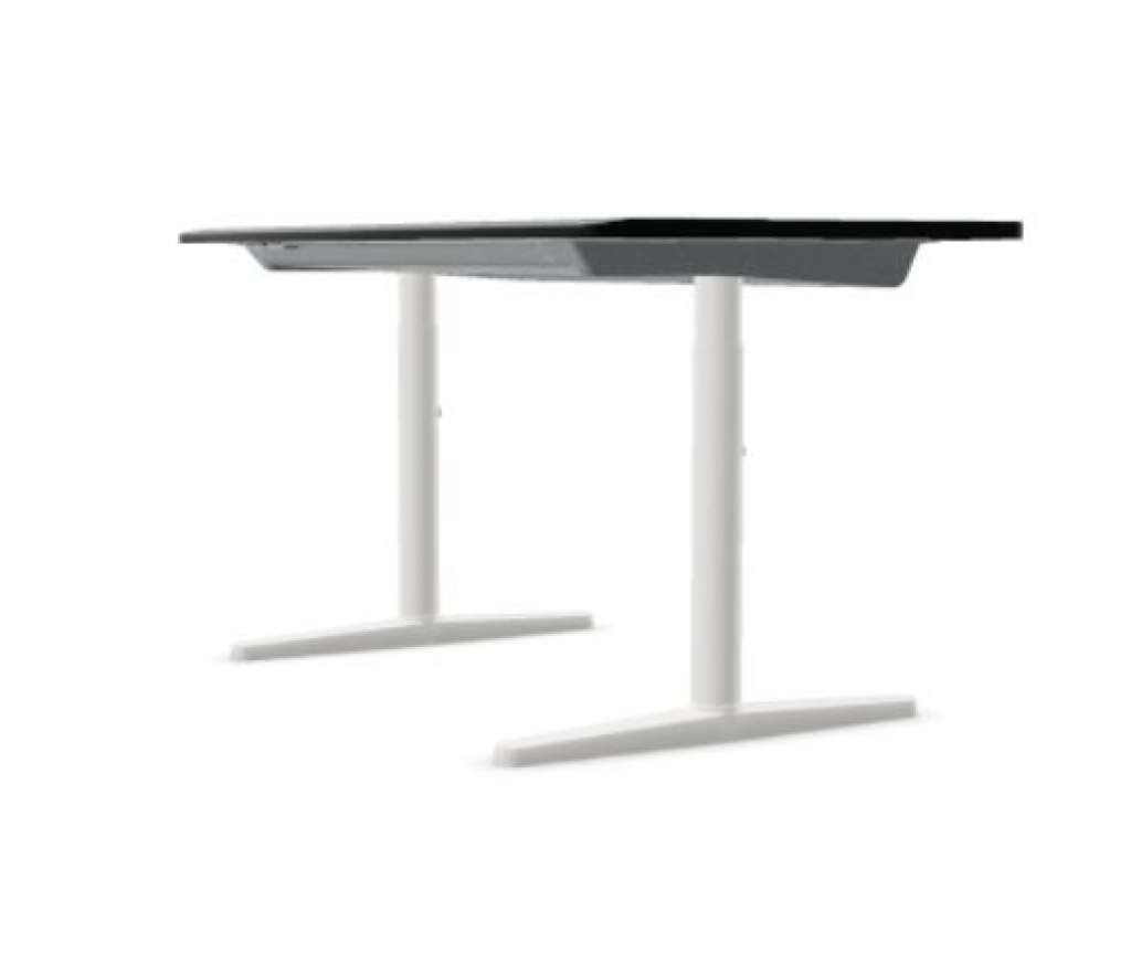 Vitra - Tyde Schreibtisch höhenverstellbar - MDF pulverbeschichtet basic dark - indoor