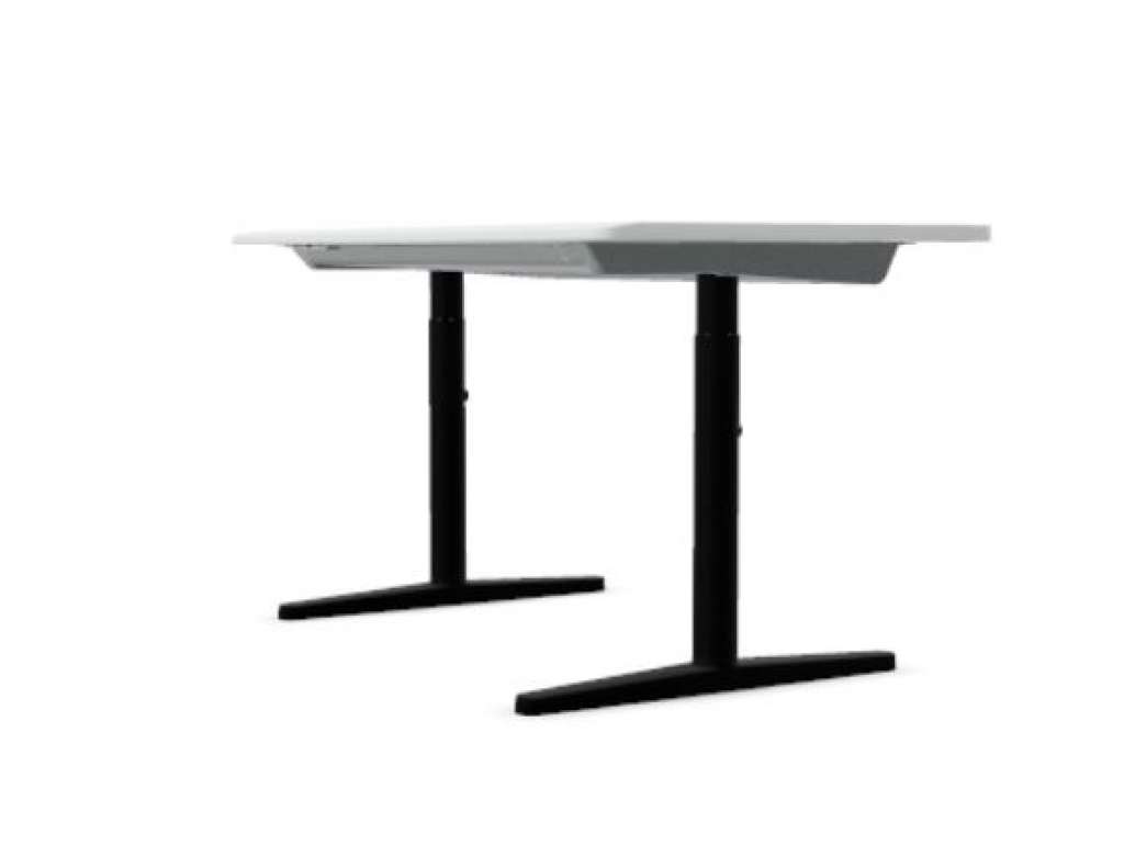 Vitra - Tyde Schreibtisch höhenverstellbar - MDF pulverbeschichtet soft light - indoor