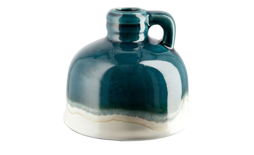 Vase ¦ blau ¦ Steingut ¦ Maße (cm): H: 12 Ø: 14 Dekoration > Vasen - Höffner