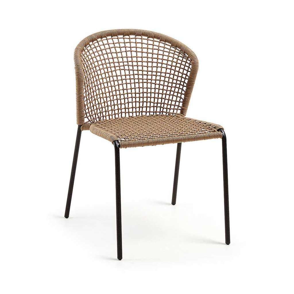 Geflecht Stühle in Beige 45 cm Sitzhöhe (4er Set)