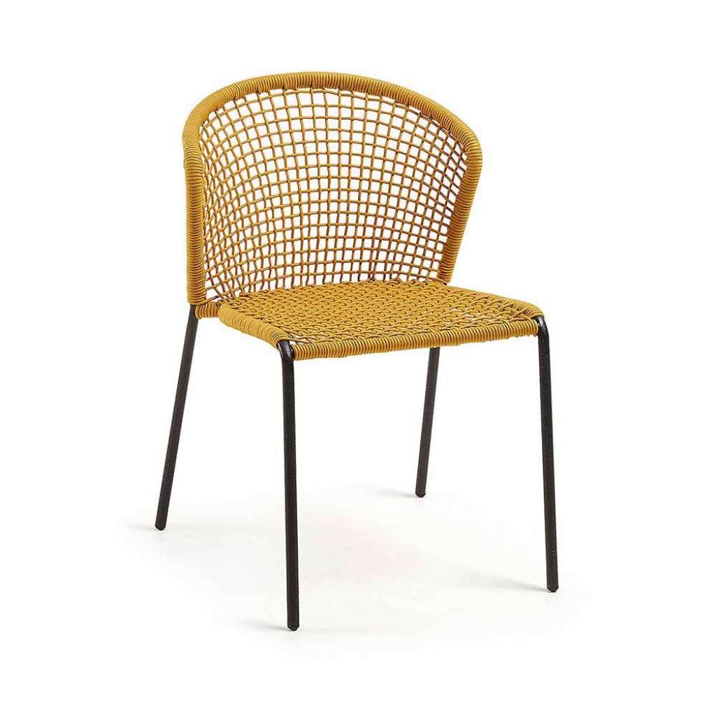 Kordel Geflecht Stühle in Gelb 45 cm Sitzhöhe (4er Set)