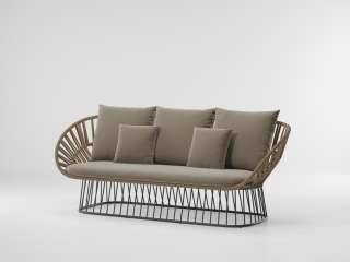 Kettal - Cala 3-Sitzer Sofa - manganese/ honeysuckle/ wet sand - outdoor