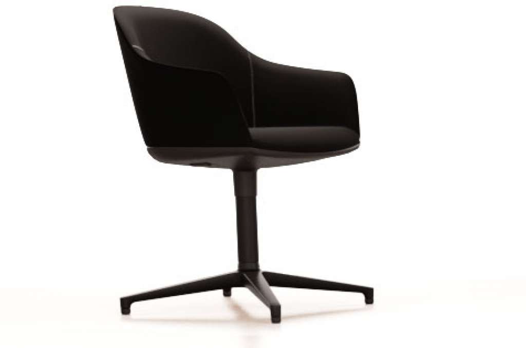 Vitra - Softshell Chair  Viersternfuß - poliert , Plano  nero - indoor