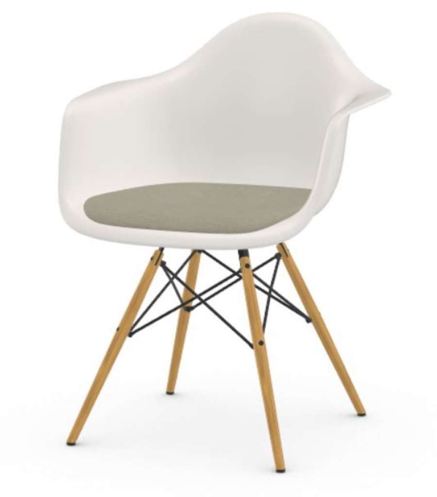 Vitra - DAW mit Sitzpolster - weiss - indoor