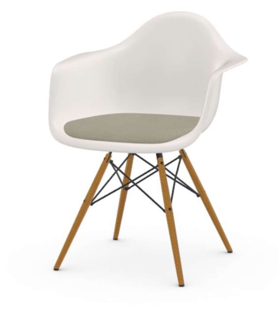 Vitra - DAW mit Sitzpolster - weiss - indoor