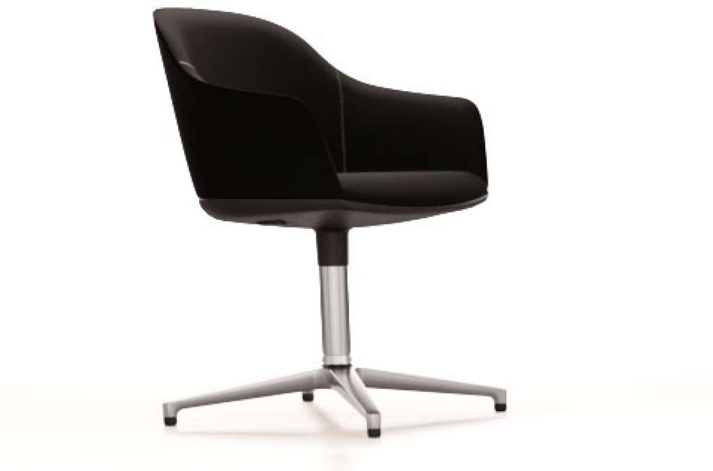Vitra - Softshell Chair  Viersternfuß - poliert , Plano  nero - indoor