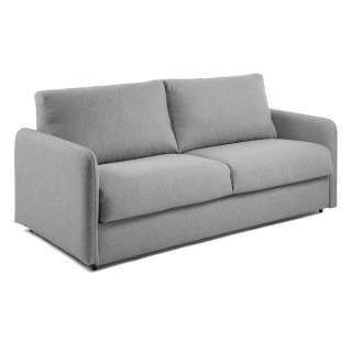 2er Sofa in Hellgrau Chenillegewebe Schlaffunktion