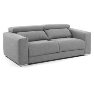 Zweisitzer Sofa in Hellgrau Webstoff Relaxfunktion