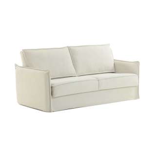 Klappcouch in Weiß Webstoff 50 cm Sitzhöhe